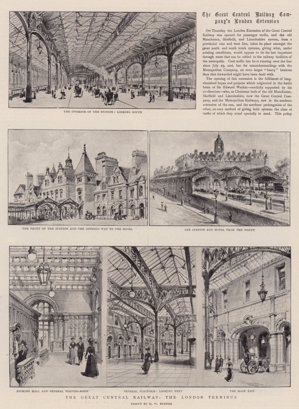 A Nagy Központi Vasút, a londoni végállomás alkotó: Henry William Brewer