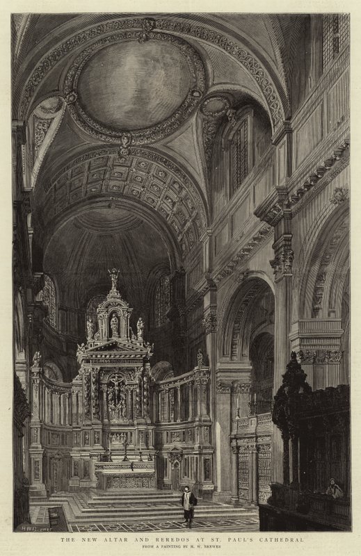 Az új oltár és a Reredos a Szent Pál-székesegyházban alkotó: Henry William Brewer