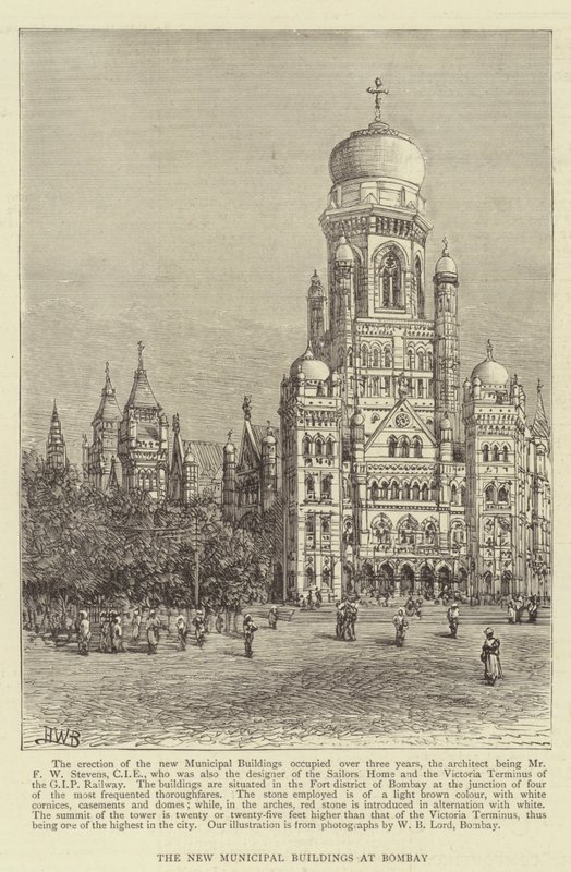 Az új városi épületek Bombayben alkotó: Henry William Brewer