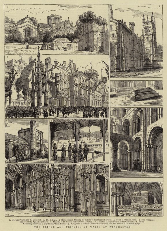 A walesi herceg és hercegnő Winchesterben alkotó: Henry William Brewer