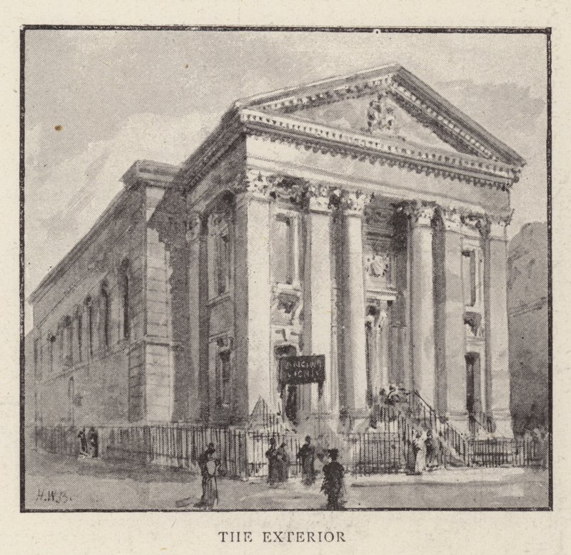 A lebontásra váró római katolikus Szent Mária-templom, Moorfields, City alkotó: Henry William Brewer