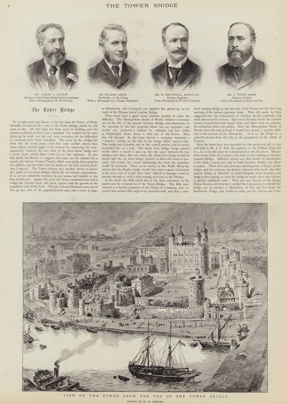 A Tower Bridge építése, London alkotó: Henry William Brewer