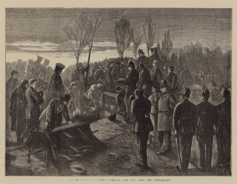 Párizs előtt, egy tiszti temetés, Istenért, királyért és hazáért alkotó: Henry Woods