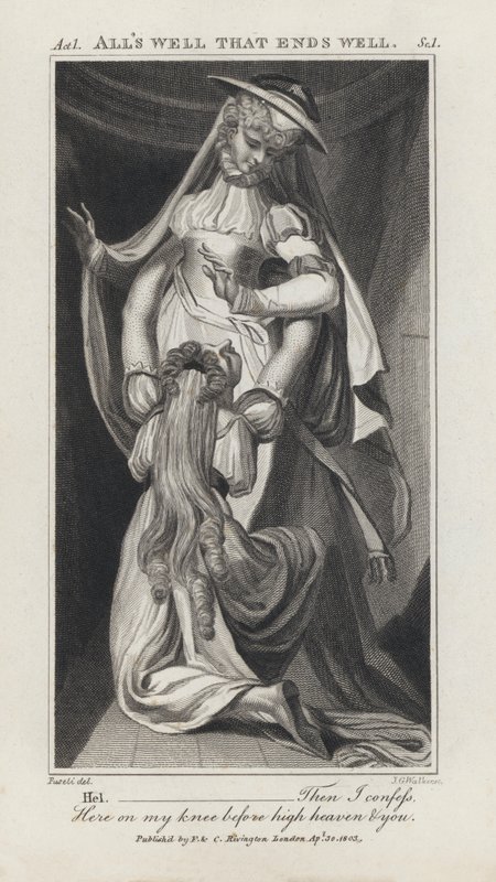 Illusztráció Shakespeare Minden jól végződik című művéhez (metszet) alkotó: Henry  Fuseli