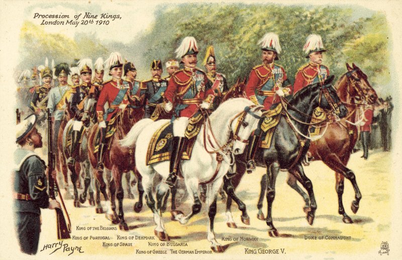 Kilenc király körmenete, London, 1910. május 20 alkotó: Henry A. Payne