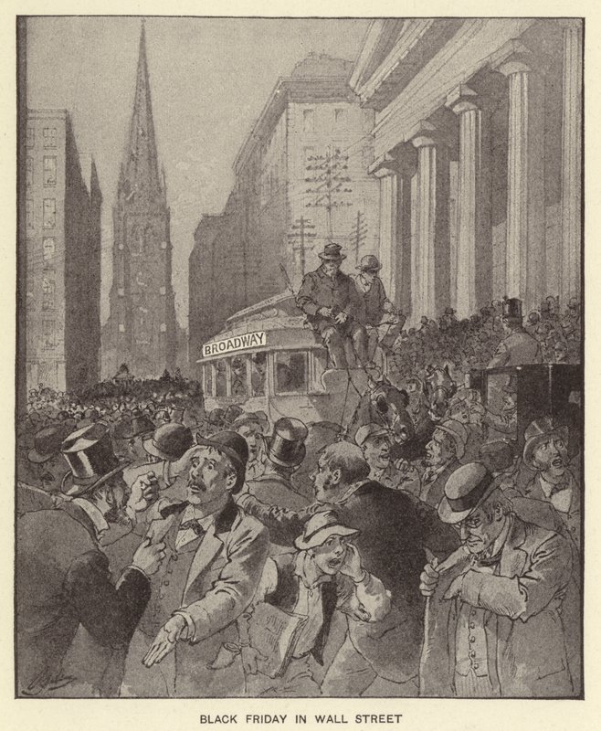 Fekete péntek a Wall Streeten (litho) alkotó: Henry Alexander (after) Ogden