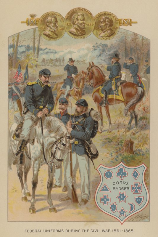 Szövetségi egyenruhák az amerikai polgárháborúban alkotó: Henry Alexander (after) Ogden