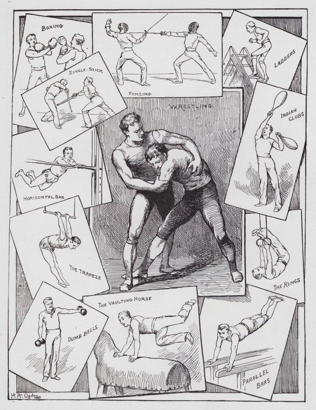 Beltéri gyakorlatok (gravírozás) alkotó: Henry Alexander (after) Ogden