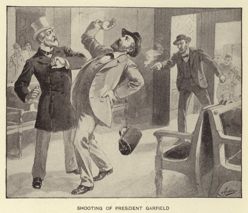 Garfield elnök lövöldözése (litho) alkotó: Henry Alexander (after) Ogden