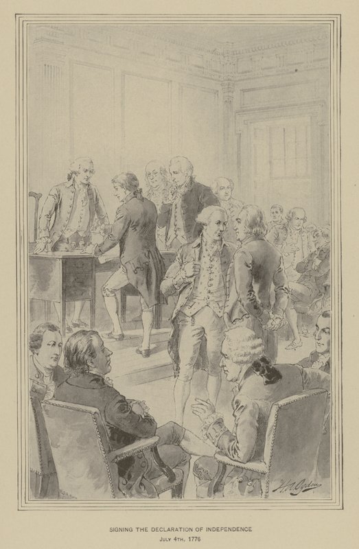 A Függetlenségi Nyilatkozat aláírása, 1776. július 4. (litho) alkotó: Henry Alexander (after) Ogden
