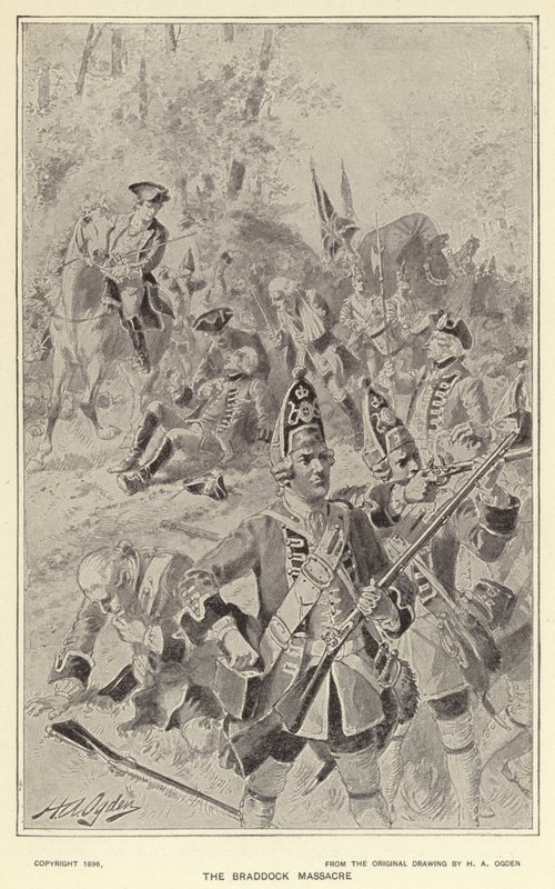 A braddocki mészárlás (litho) alkotó: Henry Alexander (after) Ogden