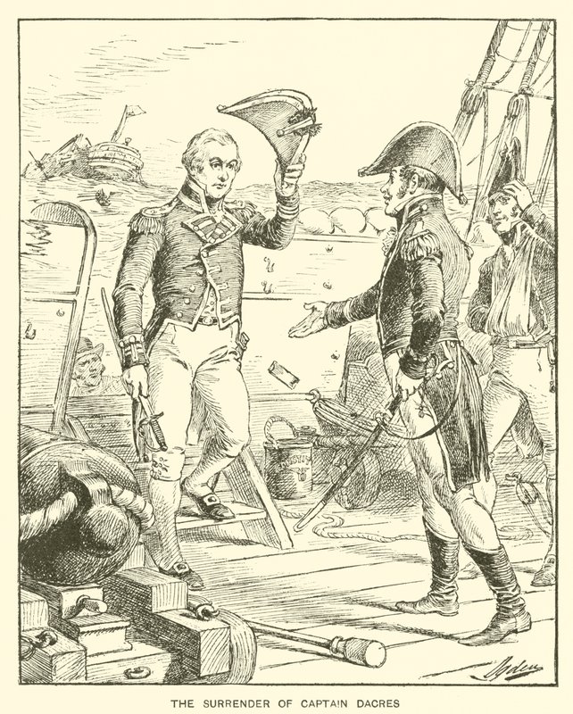 Dacres kapitány feladása (litho) alkotó: Henry Alexander (after) Ogden