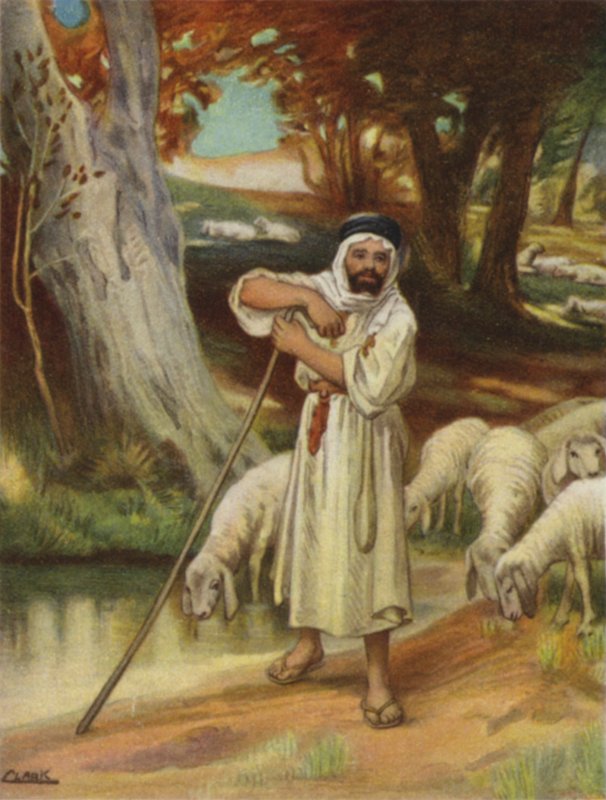 Egy pásztor és nyája Baniasnál (színes tagok) alkotó: Henry Andrew Harper