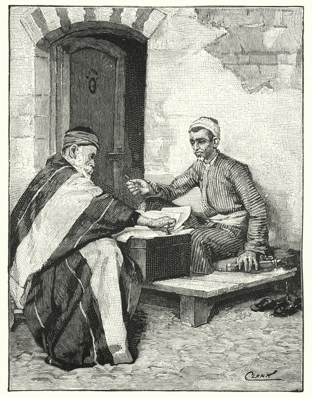 Egy keleti író egy levelet pecsétel (litho) alkotó: Henry Andrew Harper