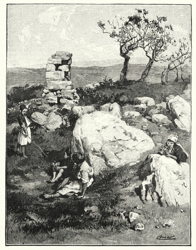 Egy ősi mérföldkő Libanonban (litho) alkotó: Henry Andrew Harper