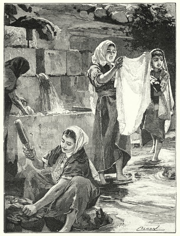 Szökőkút a Liftában, Szamáriában (litho) alkotó: Henry Andrew Harper