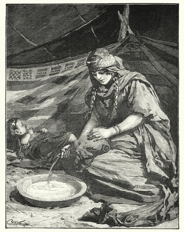 Beduin sátor belseje (litho) alkotó: Henry Andrew Harper