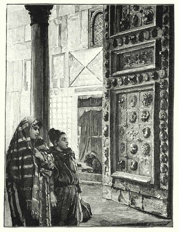 A damaszkuszi Nagy Mecset fémajtója (litho) alkotó: Henry Andrew Harper