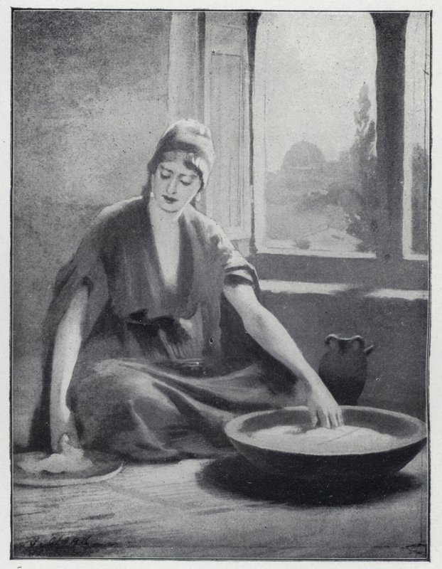 Kovászt tenni a lisztbe (litho) alkotó: Henry Andrew Harper
