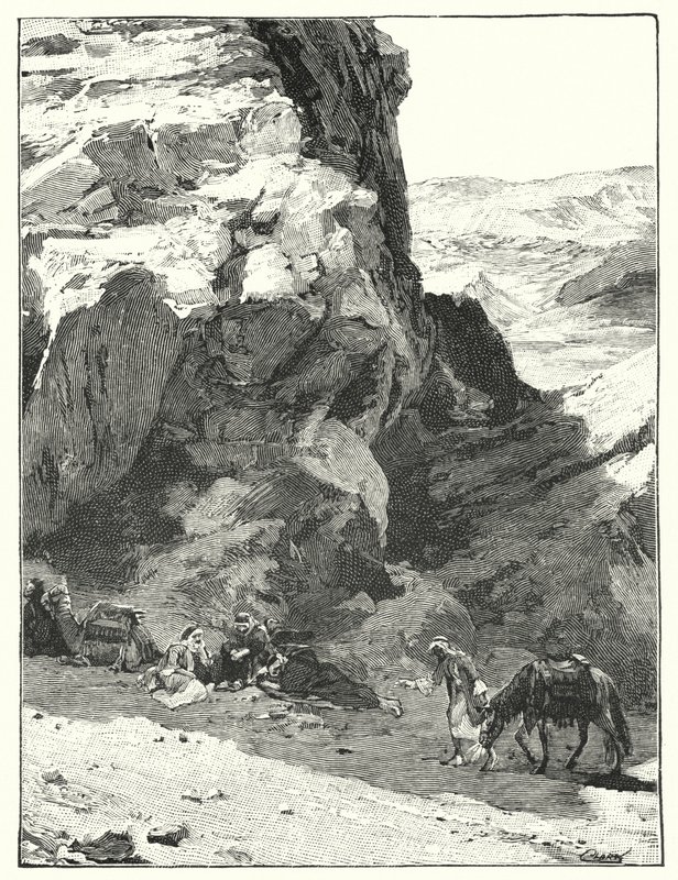Egy nagy szikla árnyéka, War Sabo (litho) közelében alkotó: Henry Andrew Harper
