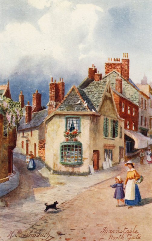 North Gate, Barnstaple (színes litográfia) alkotó: Henry B. (after) Wimbush