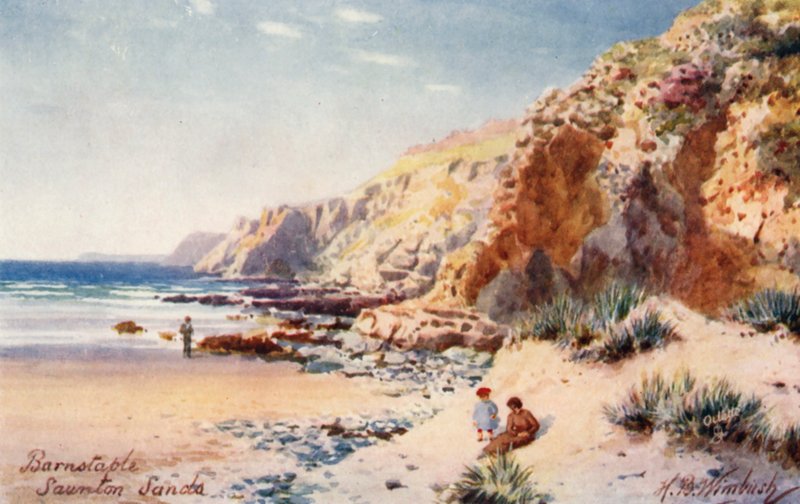 Saunton Sands, Barnstaple (színes litográfia) alkotó: Henry B. (after) Wimbush