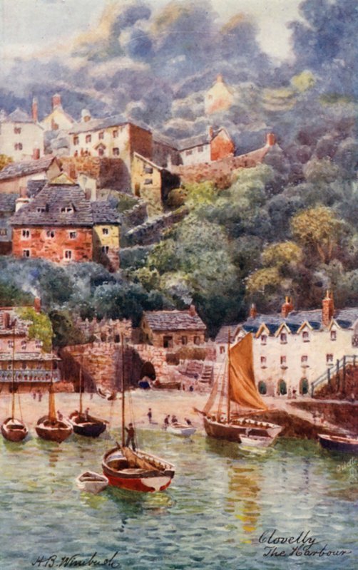 The Harbour, Clovelly (színes litográfia) alkotó: Henry B. (after) Wimbush