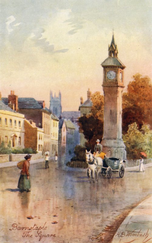 The Square, Barnstaple (színes litográfia) alkotó: Henry B. (after) Wimbush