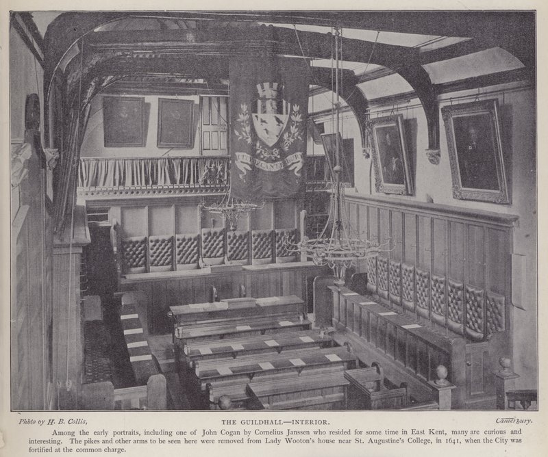 A Guildhall belseje, Canterbury, Kent (f/w fotó) alkotó: Henry Beauchamp Collis