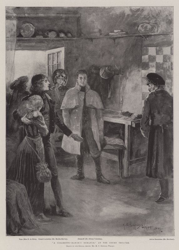 Cigarettakészítő románc, az Udvari Színházban alkotó: Henry Charles Seppings Wright