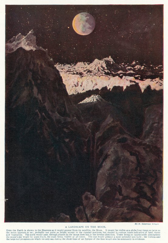 Táj a Holdon (színes litó) alkotó: Henry Charles Seppings Wright