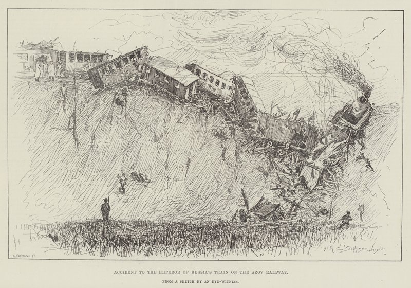 Baleset az orosz császár vonattal az azovi vasúton alkotó: Henry Charles Seppings Wright