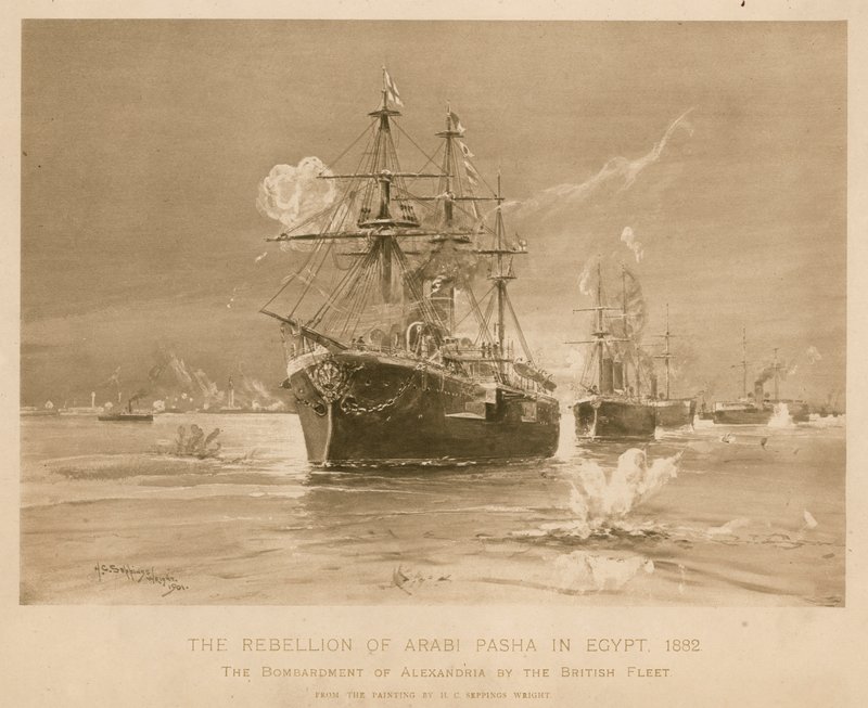 Alexandria bombázása a brit flotta által Ali pasa lázadása idején, Egyiptomban alkotó: Henry Charles Seppings Wright