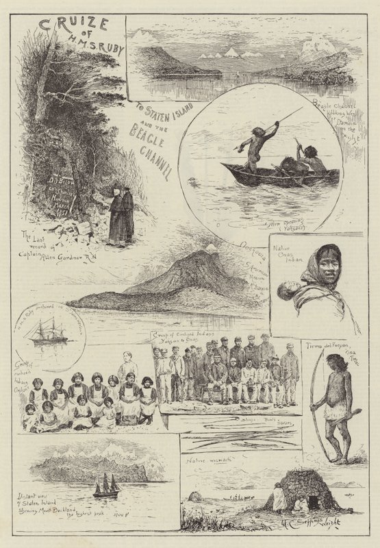 Hajóút a HMS Rubyval Staten Islandre és a Beagle-csatornára alkotó: Henry Charles Seppings Wright