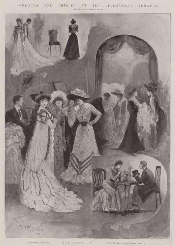 Frocks and Frills, a Haymarket Színházban alkotó: Henry Charles Seppings Wright