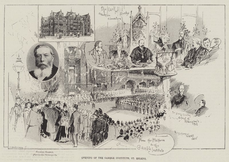 A Gamble Institute megnyitása, St Helens alkotó: Henry Charles Seppings Wright