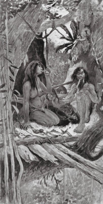 Őskori kínai fák lakói (litográfia) alkotó: Henry Charles Seppings Wright