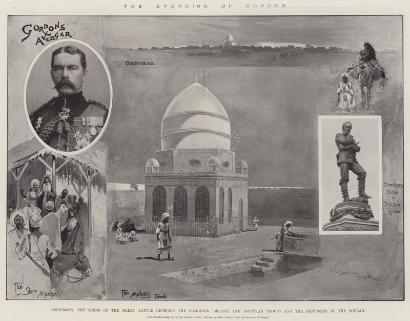 Gordon bosszúja, Omdurman, az egyesült brit és egyiptomi csapatok és a szudani dervisek közötti nagy csata színhelye alkotó: Henry Charles Seppings Wright