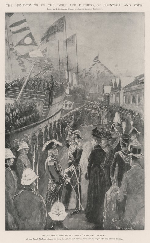 Cornwall és York hercegének és hercegnőjének hazatérése alkotó: Henry Charles Seppings Wright