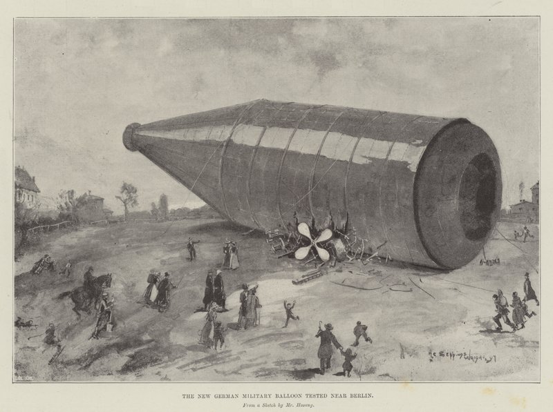 Berlin közelében tesztelték az új német katonai léggömböt alkotó: Henry Charles Seppings Wright