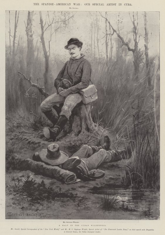 A spanyol-amerikai háború, megállás a kubai vadonban alkotó: Henry Charles Seppings Wright