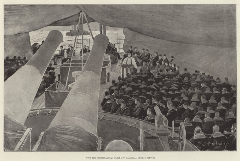 A mediterrán flottával Salonica mellett, vasárnapi szolgálat alkotó: Henry Charles Seppings Wright