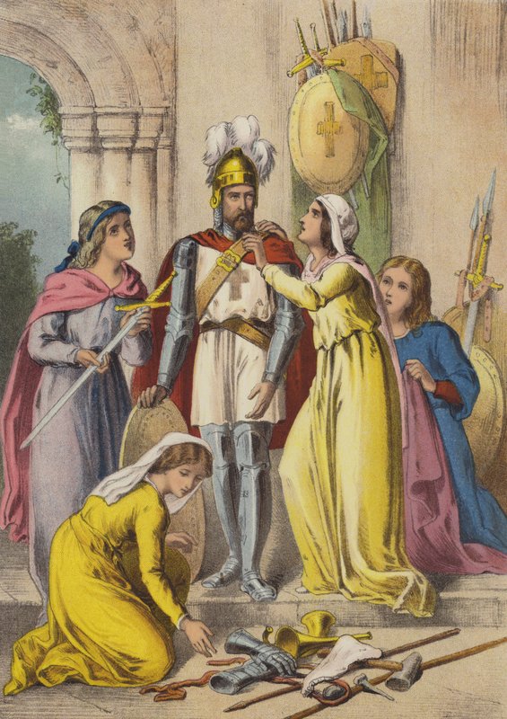 keresztény fegyveres (chromolitho) alkotó: Henry Courtney (after) Selous