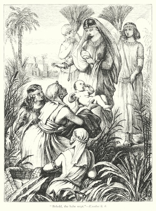 Mózes megtalálása (metszet) alkotó: Henry Courtney (after) Selous