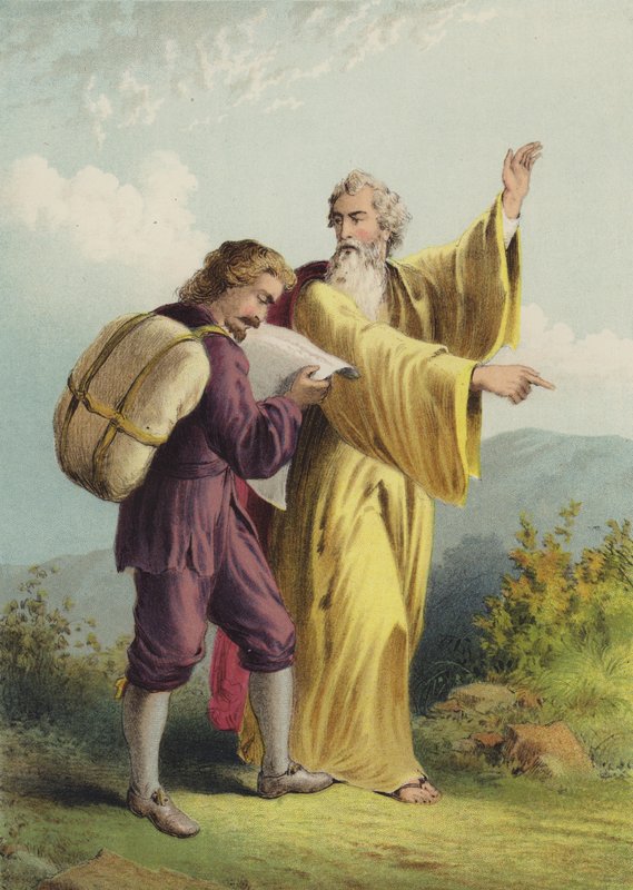 Keresztény és evangélista (chromolitho) alkotó: Henry Courtney Selous