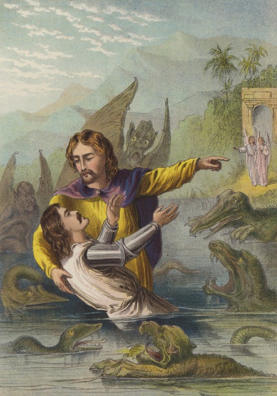 Átkelés a folyón (chromolitho) alkotó: Henry Courtney Selous