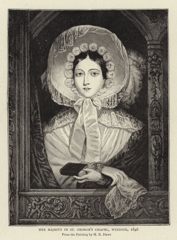 Őfelsége a windsori Szent György-kápolnában, 1846 alkotó: Henry Dawe