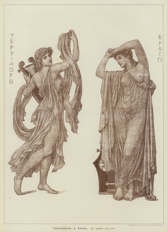 Terpsichore és Erato, Henry Holiday (metszet) alkotó: Henry Holiday