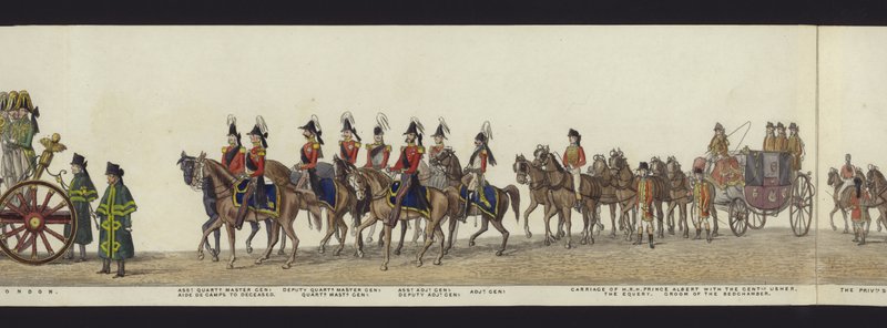 Része a panorámás kilátásnak Arthur, Wellington hercege teljes temetési menetéről (színes akvatinta) alkotó: Henry Jr and Sala Alken