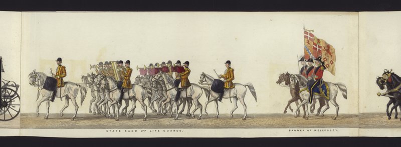 Része a panorámás kilátásnak Arthur, Wellington hercege teljes temetési menetéről (színes akvatinta) alkotó: Henry Jr and Sala Alken